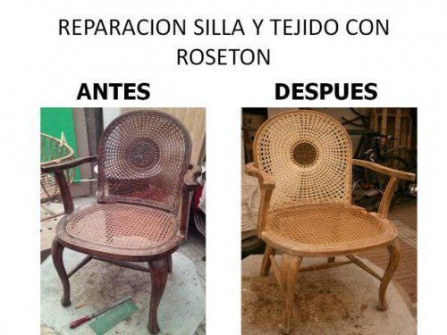 REPARACION SILLA Y TEJIDO CON ROSETON